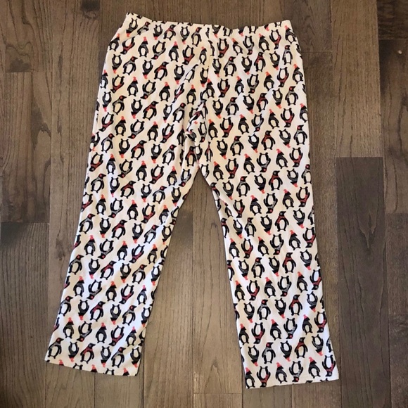 🔴 Warm Fleece Penguin Pajama Pants Bottoms XL - Picture 5 of 6